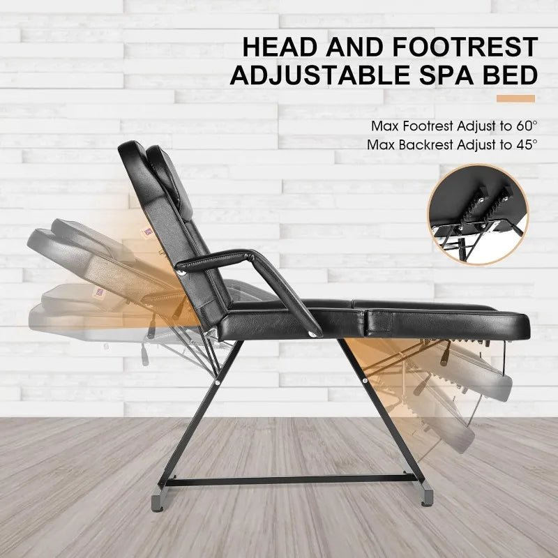 Facial Bed Massage Table Adjustable Tattoo Chair W/Free Barber Bed Spa Chair Salon Massage Equipment Tattoo Bed Salon Chair