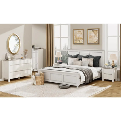 Dresser for Bedroom, 94 Inches Modern Dresser for Bedroom with 12 Drawers, Farmhouse Wide Wood Chest of Drawers, White