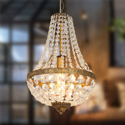 Retro Crystal Pendant Light Home Lighting Fixtures For Dining Living Room Ceiling Lamp Chandelier Metal Hanging Lustre Luminaria