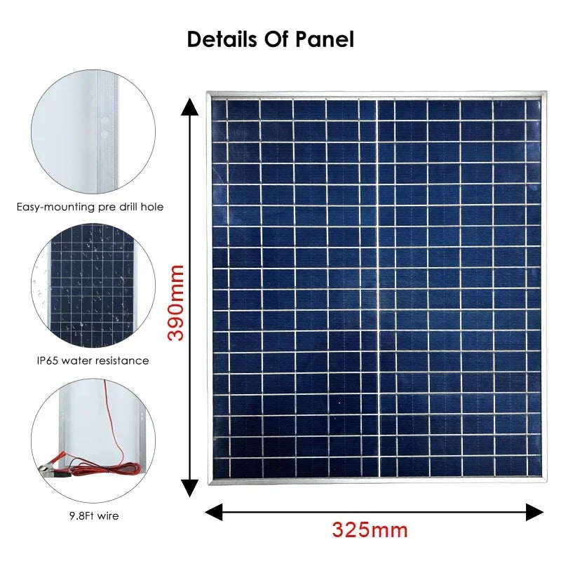 Kit de panneau solaire 500 W 1000 W complet 12 V polycristallin portable extérieur rechargeable cellule solaire générateur solaire pour la maison