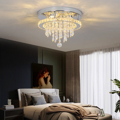 Plafonnier moderne en cristal à LED avec design soleil et lune, luminaire suspendu pour salon, salle à manger, chambre à coucher