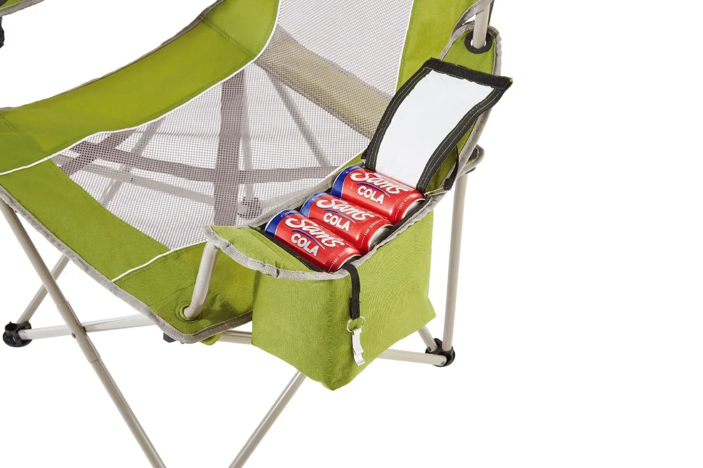 Chaise de camping surdimensionnée en maille pour adulte avec glacière, chaises de plage vertes et grises, chaise pliable d'extérieur