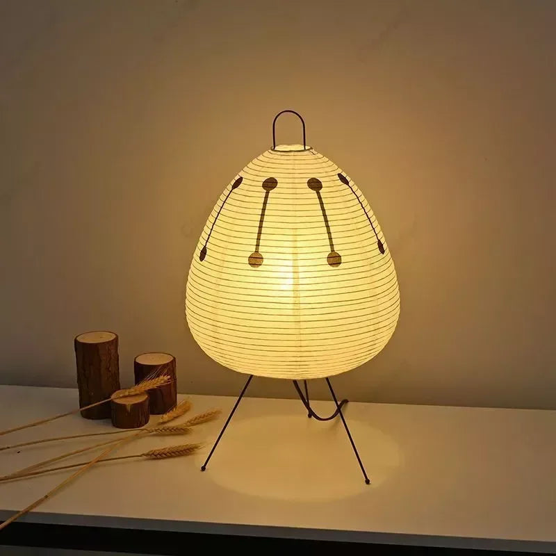 Japanese Table Lamp Tripod Rice Paper Desk Lamp Noguchi Yong Lantern Lamp Living Room Bedroom Decor Atmosphere Bedside Lights