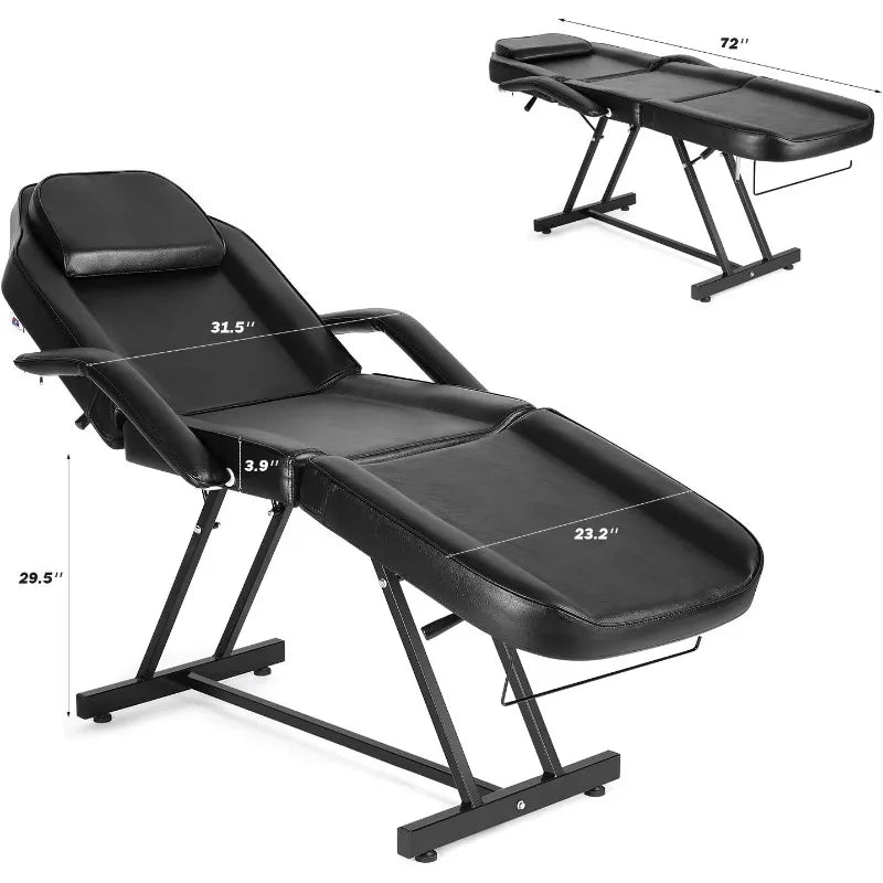 Facial Bed Massage Table Adjustable Tattoo Chair W/Free Barber Bed Spa Chair Salon Massage Equipment Tattoo Bed Salon Chair