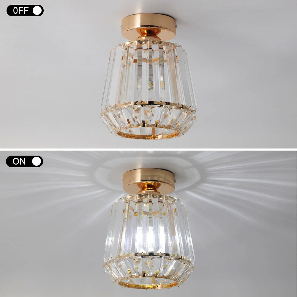 Modern Pendant Light Crystal Led Gold Chandelier Ceiling Lamp Living Dining Room Luminaire Aisle Kitchen Island Decor Fixture