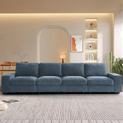 100" Modular Sofa Couch with Seats Storage, Comfy 3-Seater Chenille Fabric Couch for Living Room, Office