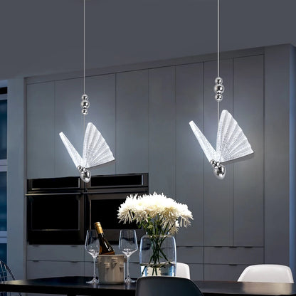 Modern LED Butterfly Pendant Light Fixture Luminaire Bedroom Chanderlier Hanging Ceiling Lamps Bedside Living Room Home Indoor