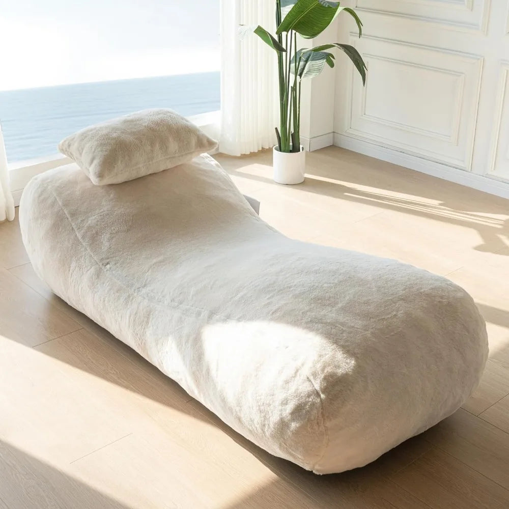 Pouf-lit avec oreiller, chaise longue d'intérieur, canapé de sol en velours, canapé d'évanouissement pour chambre à coucher, salon