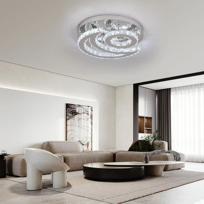 Plafonnier moderne en cristal à LED avec design soleil et lune, luminaire suspendu pour salon, salle à manger, chambre à coucher