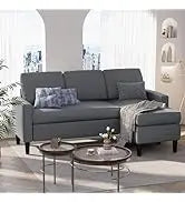 Convertible Sectional Sofas Couches for Living Room,L Shaped Couch with Storage Ottoman,Small Sectional 3 Seater Sofa Small