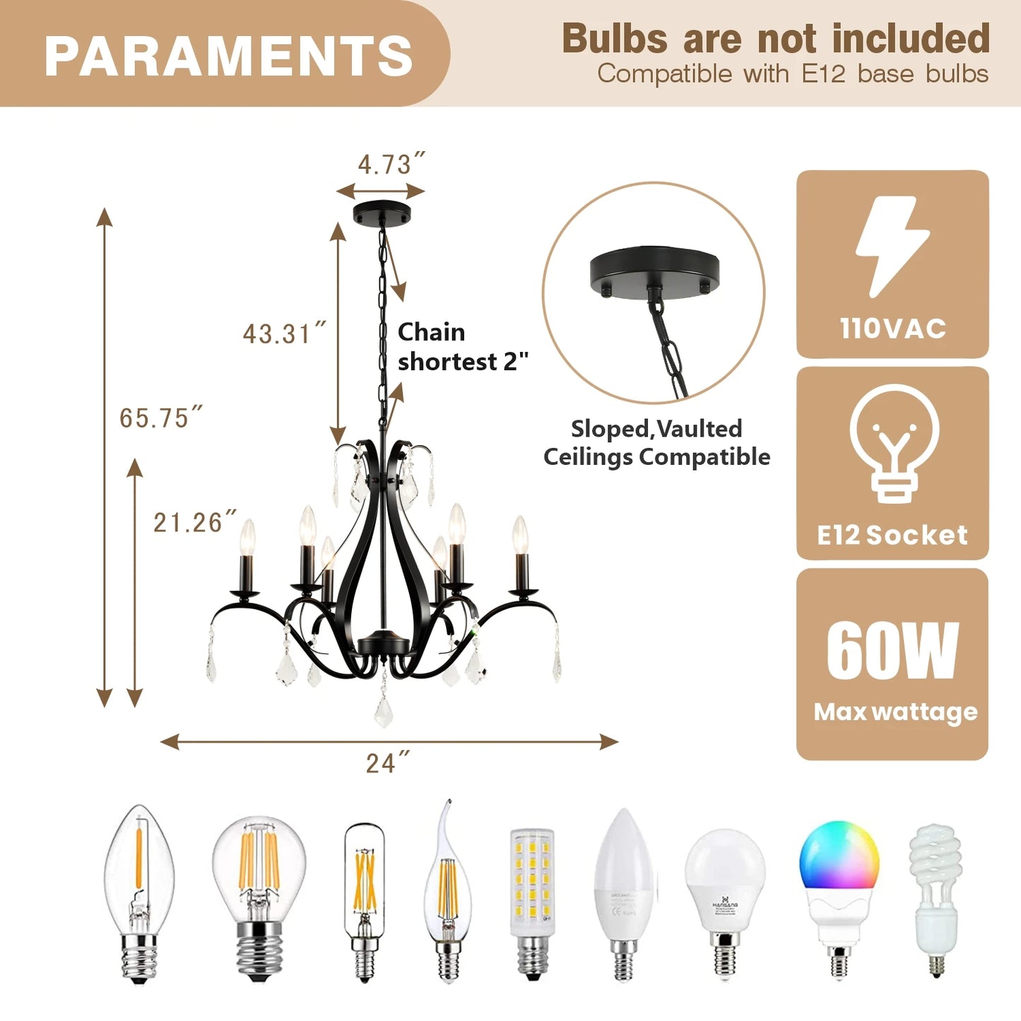 Modern Chandelier for Dining Room Living Room K9 Crystal Pendant Lighting Candle Chandeliers Home Decoration Light Fixtures Lamp