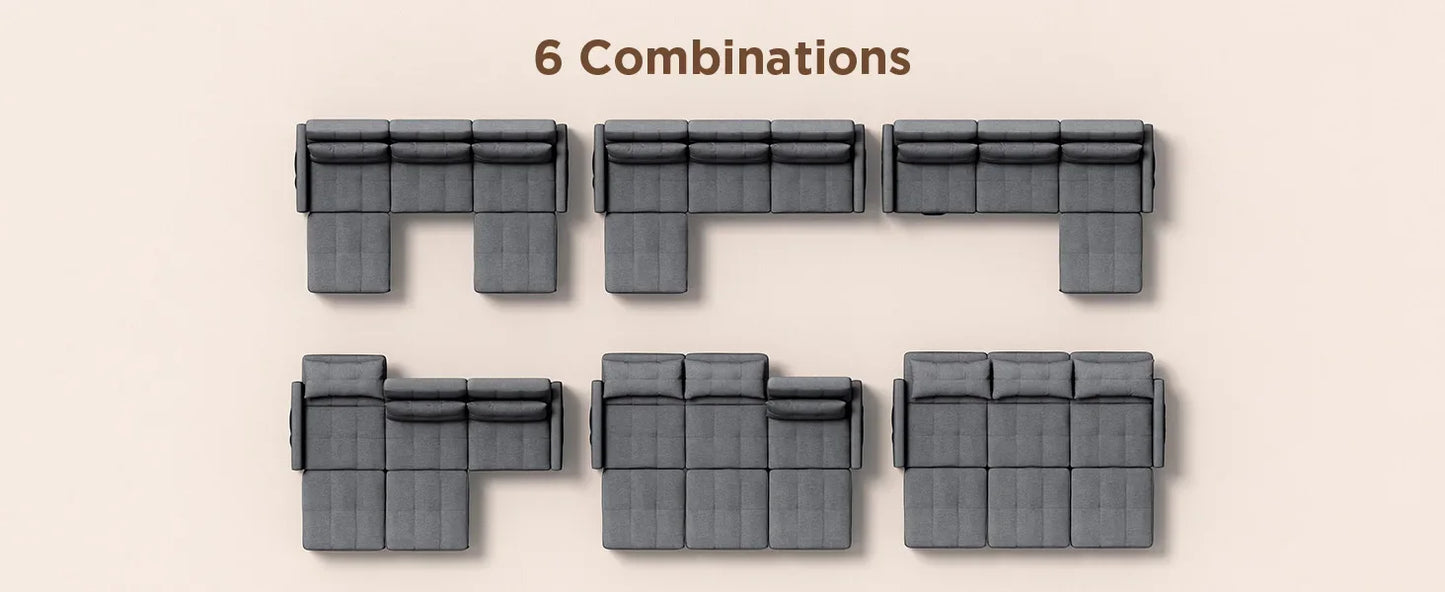 Convertible Sectional Sofa Bed, Sleeper Sofa Bed with Pocket, 84" Pull Out Couch with Ottoman for Livingroom, Apartment