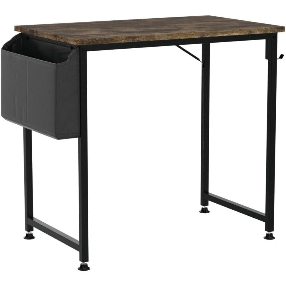 Escritorio pequeño para espacios reducidos: mesa de estudio para estudiantes, niños, escritura, computadora, mesa para dormitorio, escuela, trabajo, estación de trabajo para PC, rústico, 30 31 pulgadas