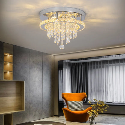 Lustre de plafond en cristal K9, luminaire suspendu pour couloir d'intérieur, éclairage de vestiaire, luminaire de plafond décoratif à LED pour allée