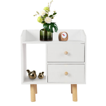 White Nightstand with Drawer Bedside Table Side Table for Small Place Bed Table End Tables for Living Room Bedroom File Cabinet