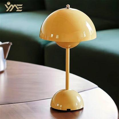 Flower Bud Table Lamp Mushroom LED Rechargeable Protable USB Night Light Touch Bedside Lamp Dining Decorative Atmosphere Light