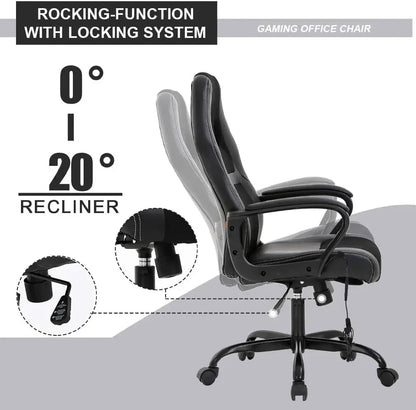 Fournitures de meublesBestOffice PC Gaming Chair Chaise de bureau de massage Chaise de bureau ergonomique Chaise de course réglable en cuir PU avec L