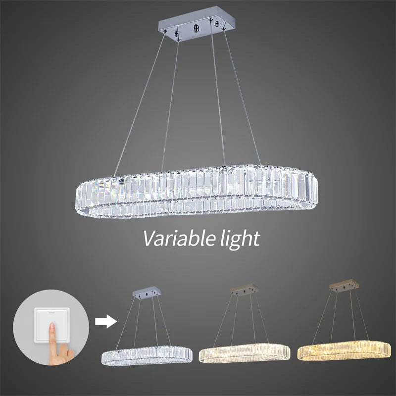 Lustre suspendu moderne à LED en cristal de grande taille, lampe suspendue à LED de luxe pour chambre à coucher, luminaires d'éclairage pour la maison, décoration de la maison