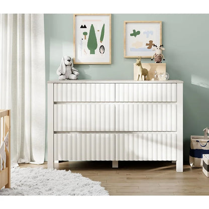 Dresser for Bedroom, 94 Inches Modern Dresser for Bedroom with 12 Drawers, Farmhouse Wide Wood Chest of Drawers, White