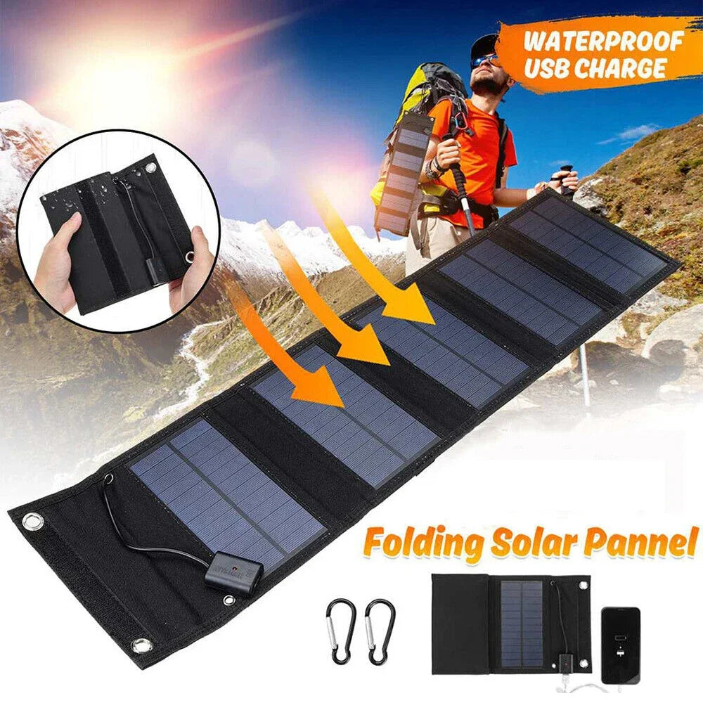 Panneau solaire pliable 600 W Chargeur de téléphone Panneaux solaires 5 V Plaque Panneaux solaires USB Banque d'alimentation pour téléphone portable Camping Urgence