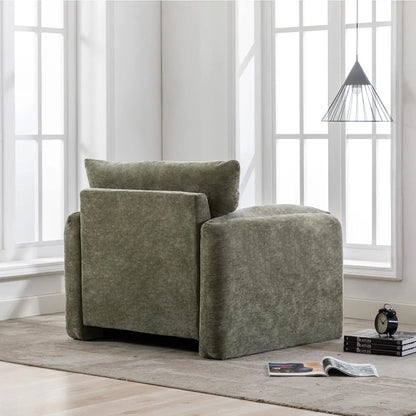 Fauteuil surdimensionné en chenille - Fauteuil d'appoint moderne et canapé simple, 38,6 pouces de large, sièges confortables pour le salon et la chambre à coucher