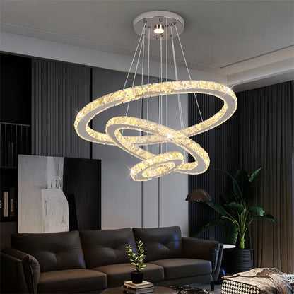 Modern Crystal Chandelier Dining Room Decor Pendant Hanging Light Fixtures For Living Room Ceiling Lamp Lustre Home Decoration