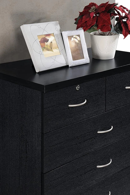 7 Drawer Wood Dresser for Bedroom, 31.5 inch Wide Chest of Drawers, with 2 Locks on the Top Drawers, Storage Organization