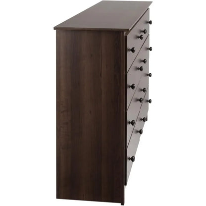 8 Drawer Double Dresser for Bedroom, 15.75" D X 59" W X 36.25" H, Espresso,Dressers