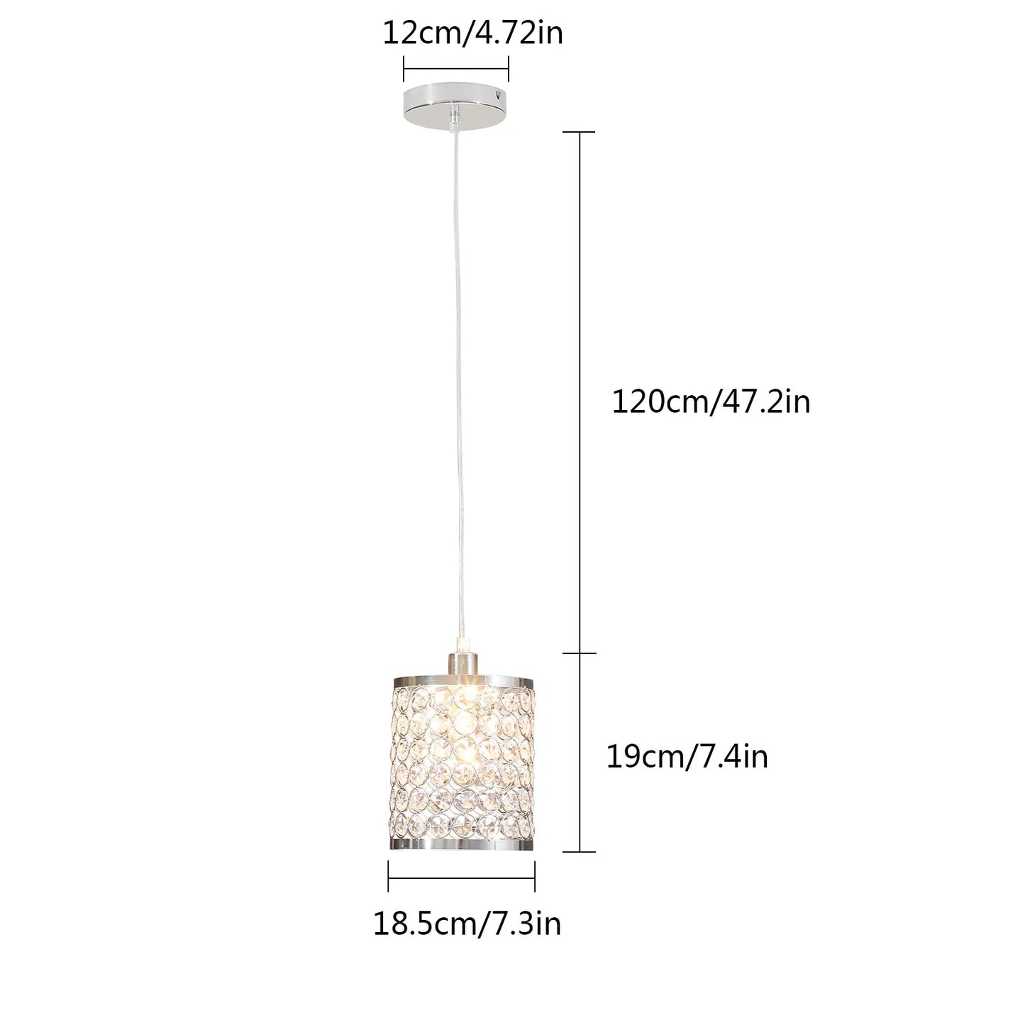 2Pcs Modern Elegant Crystal Pendant Light Clear Island Lamp Fixture Unassembed Chandelier for Living Room Bedroom Restaurant