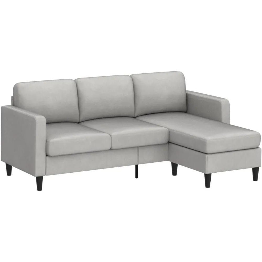 Sofa with storage ottoman 78" wide convertible combination L-shaped sofa, sofa with double chaise longue