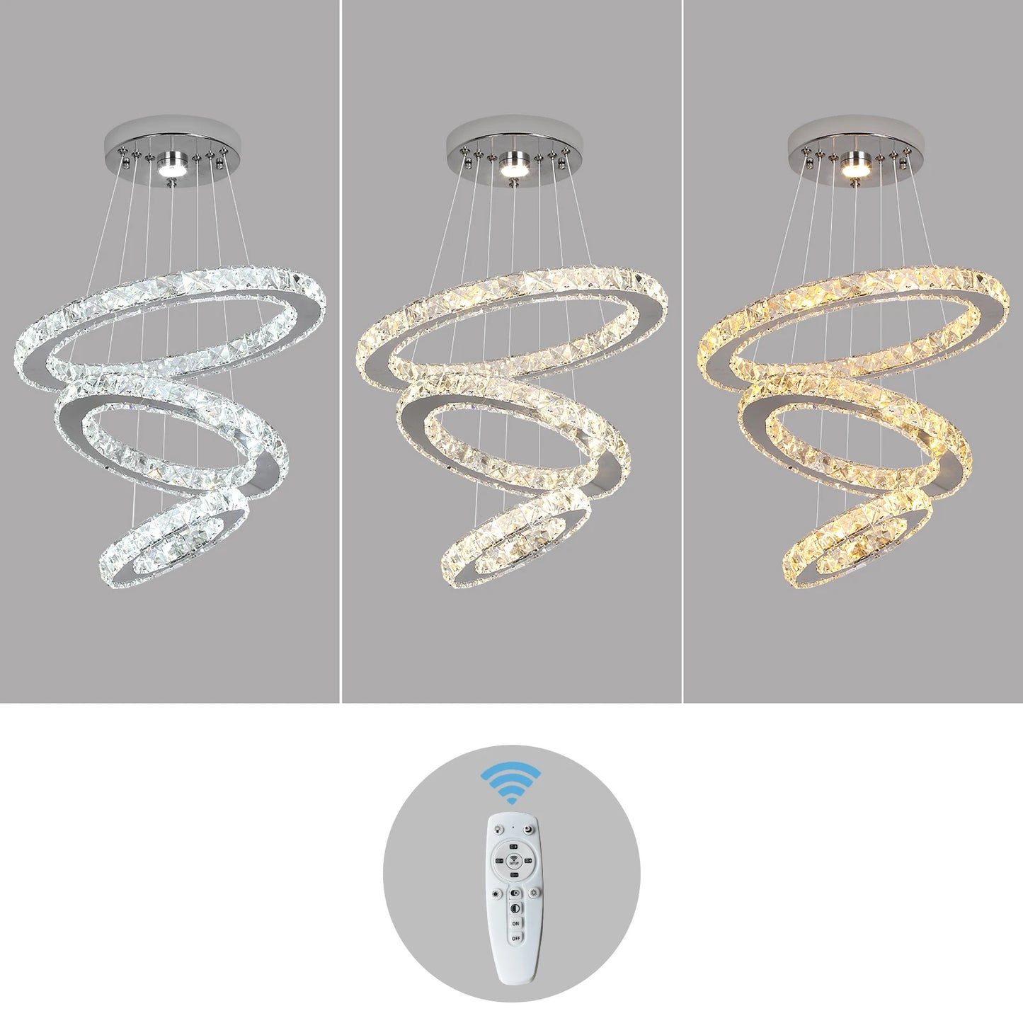 Modern Pendant Lighting Rings Led Crystal Chandelier Hanging Lustre Lamparas Ceiling Lamp Fixtures Luminaire for Living Room