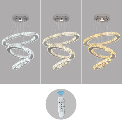 Modern Pendant Lighting Rings Led Crystal Chandelier Hanging Lustre Lamparas Ceiling Lamp Fixtures Luminaire for Living Room