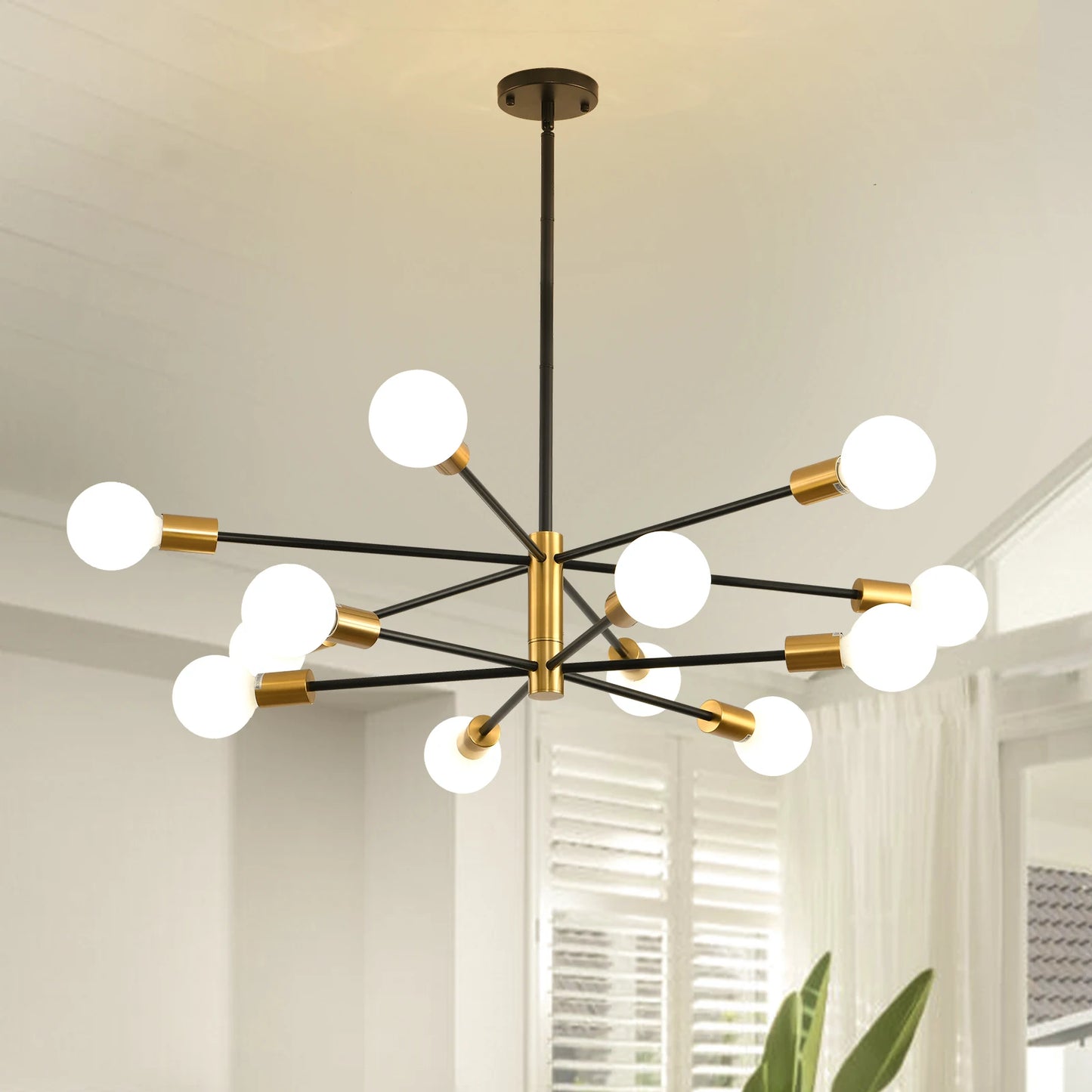 Modern Nordic Sputnik Black Chandeliers LED Lamp 8/10/12Light Home Lighting Indoor Fixtures Pendant Ceiling Not Included Bulbs