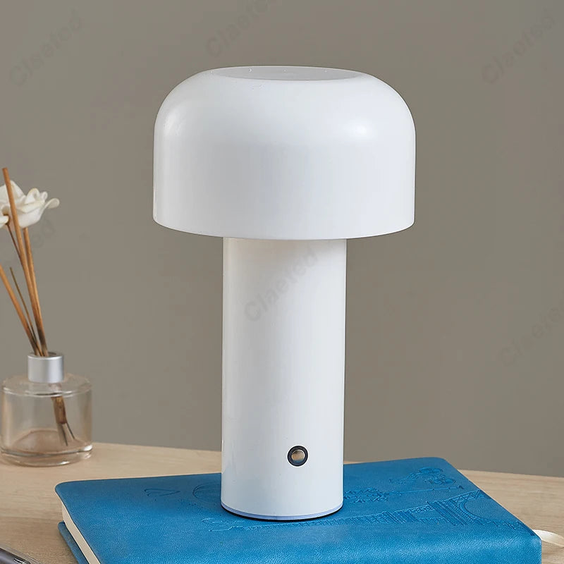 Lampe de table champignon design italien veilleuse portable sans fil tactile rechargeable lampe de décoration lampe de chevet USB lampe de bureau