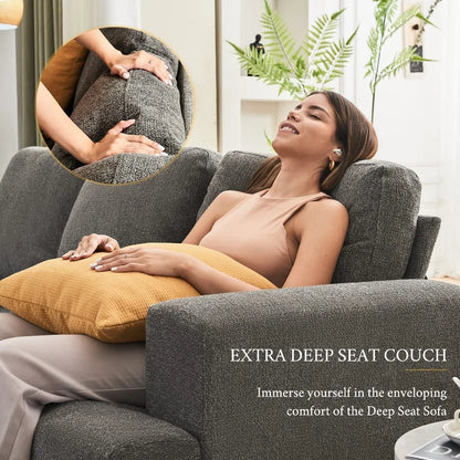 2024 New Comfy Sofa Couch with Extra Deep Seats, Modern Sofa- Loveseat, Couch for Living Room Apartment Lounge