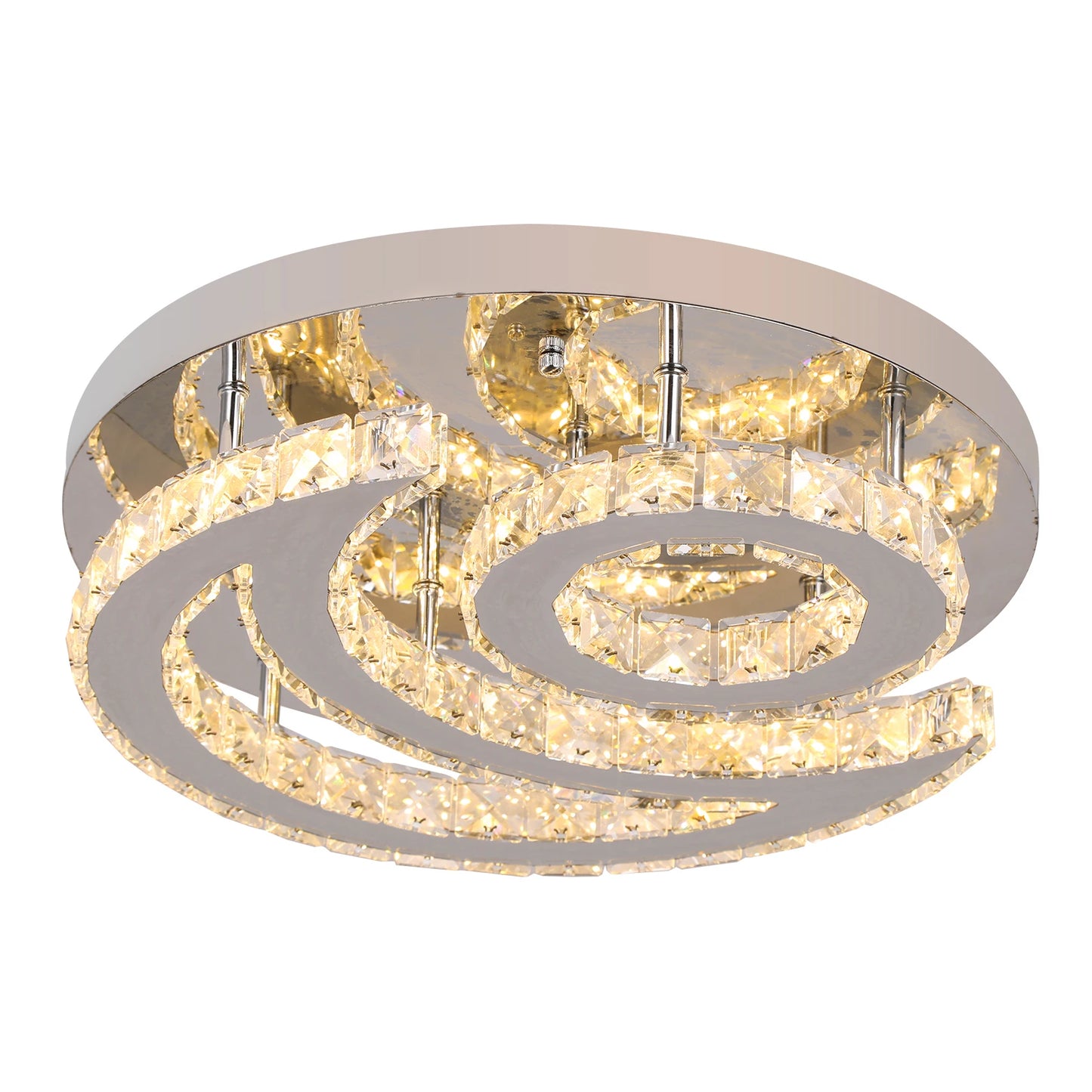 Plafonnier moderne en cristal à LED avec design soleil et lune, luminaire suspendu pour salon, salle à manger, chambre à coucher