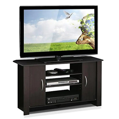 Entertainment Center TV Stand Adjustable Storage Shelves CARB Grade Particle Board 46-inch Panel Espresso