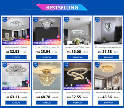 Modern Crystal Chandelier Lamp Chrome Led Living Room Dimming Pendant Light Bedroom Adjustable Hanging Lamps With Remote Control