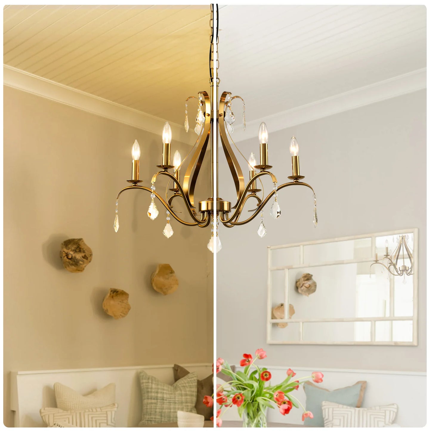 Modern Chandelier for Dining Room Living Room K9 Crystal Pendant Lighting Candle Chandeliers Home Decoration Light Fixtures Lamp