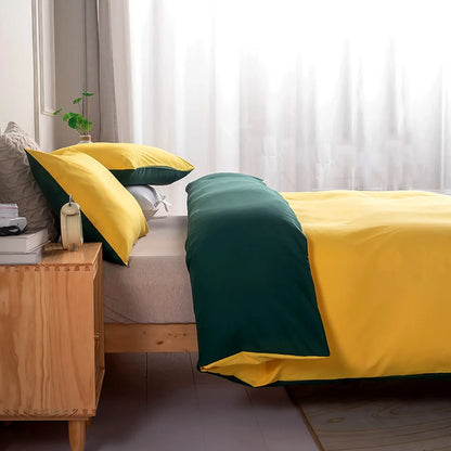 Home bedding set Double solid AB side Lemon yellow Green Duvet Cover Pillowcase US Twin FR king AU Single Queen UK Double 2/3pcs