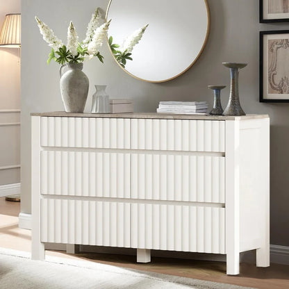 Dresser for Bedroom, 94 Inches Modern Dresser for Bedroom with 12 Drawers, Farmhouse Wide Wood Chest of Drawers, White