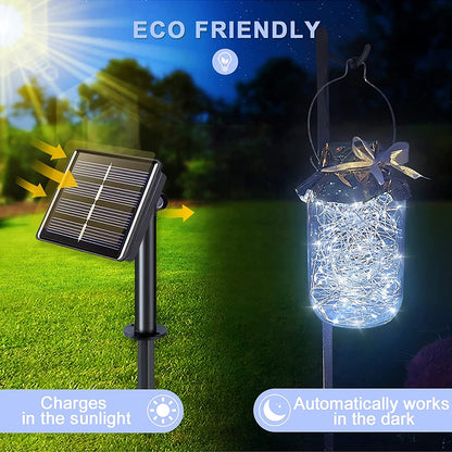 Guirlande lumineuse LED étanche pour extérieur, lampe de Noël à énergie solaire pour les vacances, pour la décoration d'arbre de fête de jardin