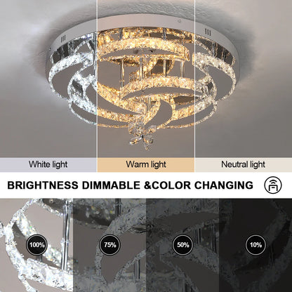 Luxury K9 Crystal Chandelier Modern Ceiling Lamp Led Living Dining Room Decor Pendant Light Dimmable Lustre Home Decor Fixture