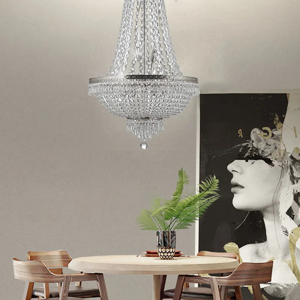 French Empire Crystal Chandelier Lighting 9 Lights Ceiling Light Pendant Lamp