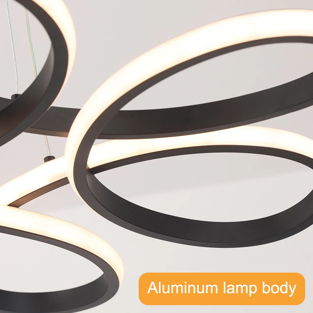 Lampe suspendue en acrylique nordique moderne à LED torsadée, luminaire de plafond, luminaire suspendu pour cuisine, salle à manger, couloir, décoration Lumina