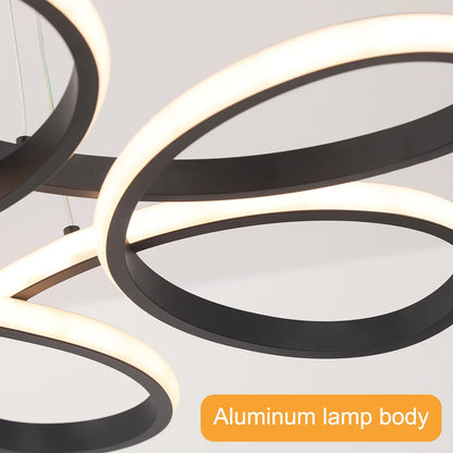 Lampe suspendue en acrylique nordique moderne à LED torsadée, luminaire de plafond, luminaire suspendu pour cuisine, salle à manger, couloir, décoration Lumina