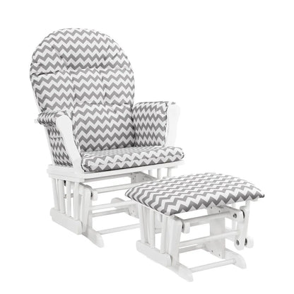 Fauteuil inclinable et repose-pieds Windsor Angel Line, naturel et gris