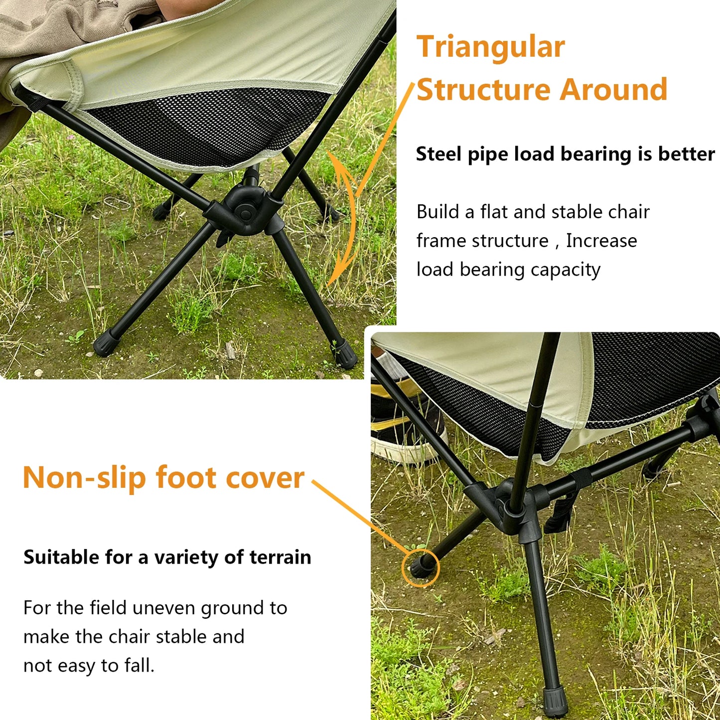 Silla plegable portátil desmontable con forma de luna, para acampar al aire libre, para playa, pesca, ultraligera, para viajes, senderismo, picnic, herramientas