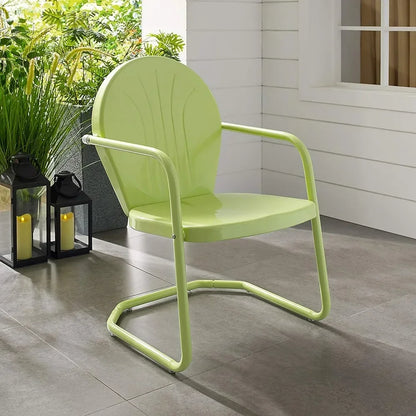 Retro Metal Outdoor Chair, Tangerine