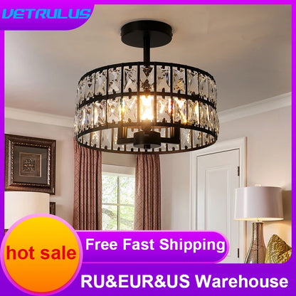 Luxury Pendant Light Crystal LED Chandelier Nordic Home Decor Ceiling Lamp Modern Kitchen Island Dining Living Room Fixture Lum